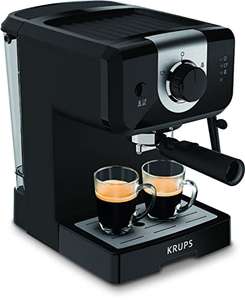 Krups Opio XP320810 Kaffeemaschine, 15 Bar Druck, Tassenwärmer und Milchaufschäumer, Drehregler