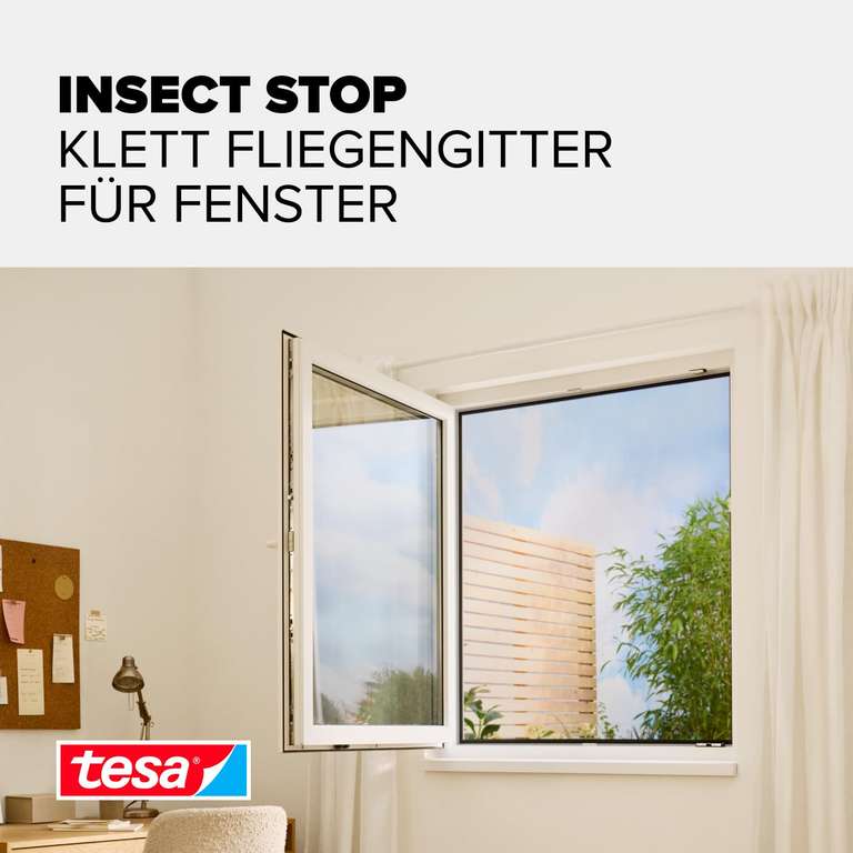 Cm Insect tesa Insect Stop Klett-Fliegengitter 130×150 cm – zuschneidbar, montage ...