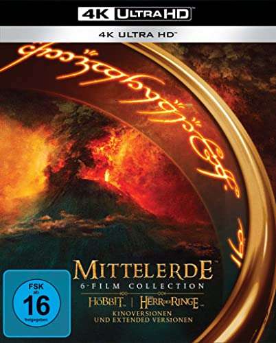 Bestpreis: Mittelerde Herr der Ringe & Der Hobbit - 6-Film Collection - Kinoversion und Extended (4K Ultra HD) [Prime]