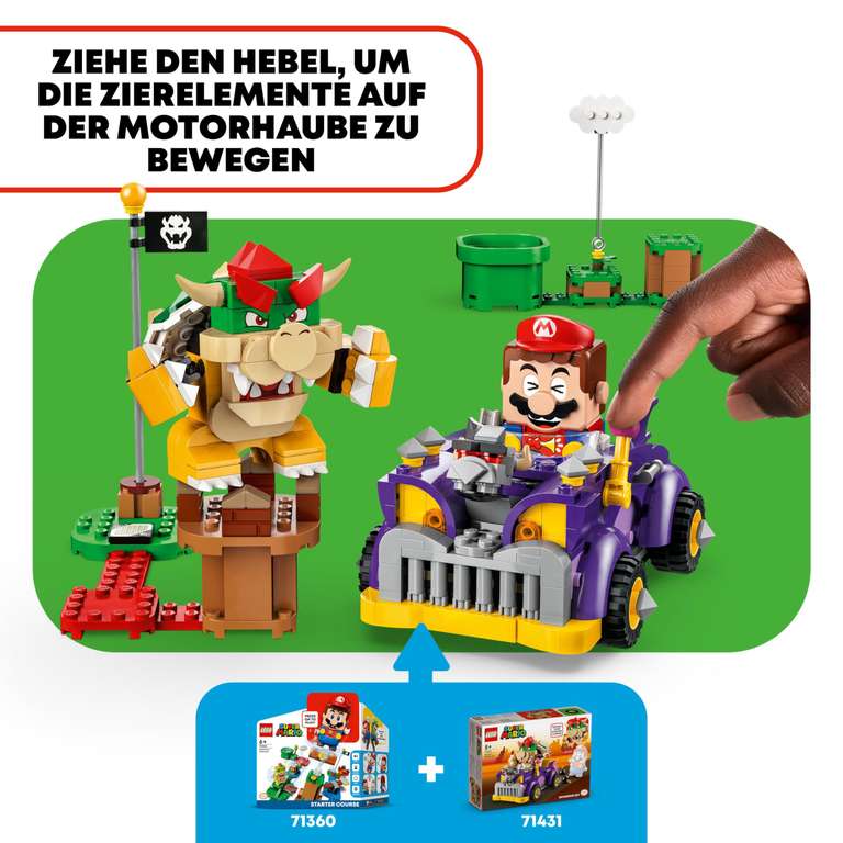 LEGO Super Mario Bowsers Monsterkarre – Erweiterungsset, Auto-Spielzeug mit Bowser-Figur für Jungs und Mädchen, 71431 PRIME