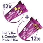 Gymqueen Proteinriegel: 12x Fluffy Protein (Vanille oder Brownie) + 12x Crunchy Protein Bar (Schoko Brownie oder Peanut Butter Caramel)