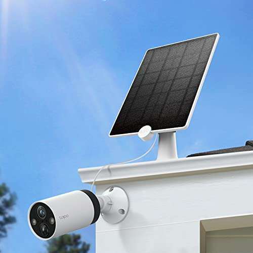 TP-Link Tapo A200 Solarpanel, Energieversorgung für Tapo Akku-Kameras (C400, C420, C425), IP65 wetterfest, 360° drehbar, 4m Kabel