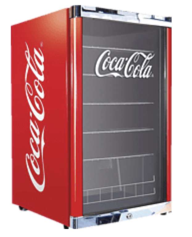 CUBES CC 241 Kühlschrank mit Coca Cola, Beck‘s oder AC/DC Branding (F, 845 mm hoch, Schwarz)