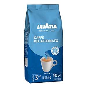 Lavazza Caffè Decaffeinato, Entkoffeinierte Arabica & Robusta Kaffeebohnen, Intensität 3/10, Mittlere Röstung, 500 g [PRIME / Sparabo]
