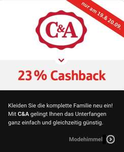 23% Cashback bei C&A übers Sparkassen-Mehrwertportal