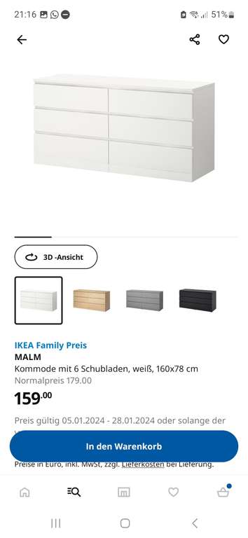 [IKEA Family] Malm Kommoden reduziert