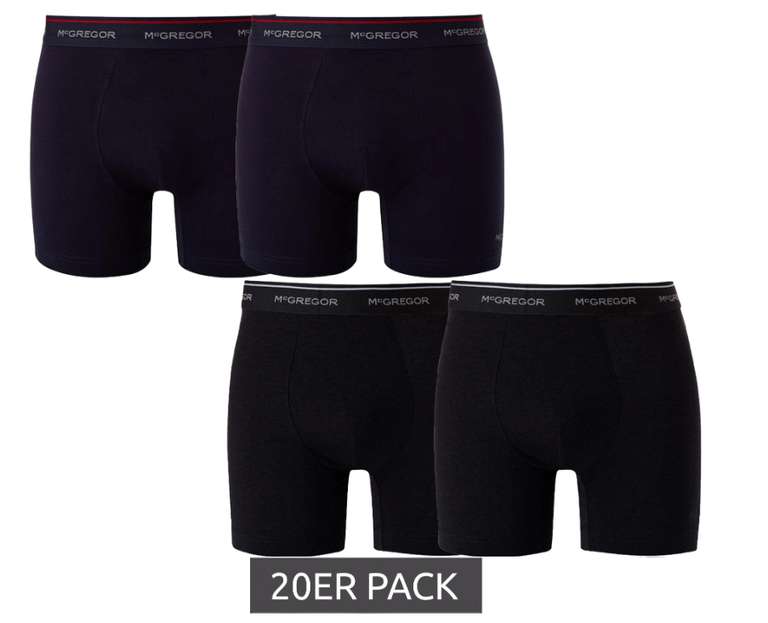 [Outlet46] MEGA-Pack - 20x Boxershorts aus Baumwolle in 4 Farben für nur 39,19€ inkl. Versand | ~1,96€ pro Unterhose | Größe M-XXL