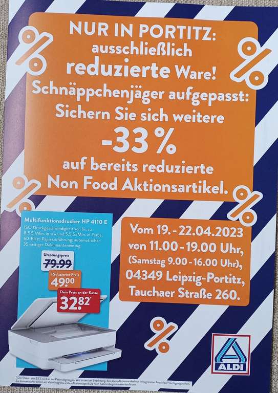 [Aldi lokal Leipzig] -33% Abverkauf Non Food Aktionsartikel