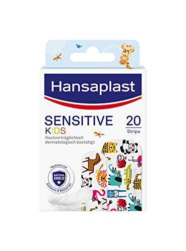 [PRIME/Sparabo] Hansaplast Kinderpflaster Sensitive (20 Strips), schmerzlos zu entfernendes Pflaster Set