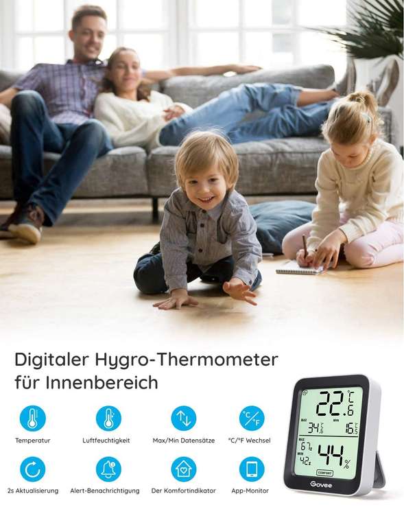 Govee Thermometer Hygrometer - mit App - Datenspeicherung [PRIME]