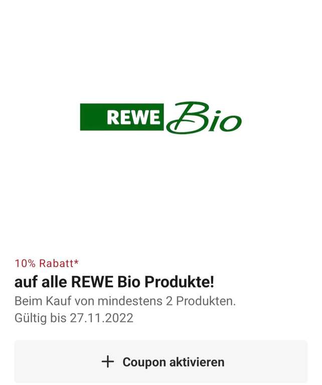 REWE Bio 10% (mind. 2 Artikel) in der App