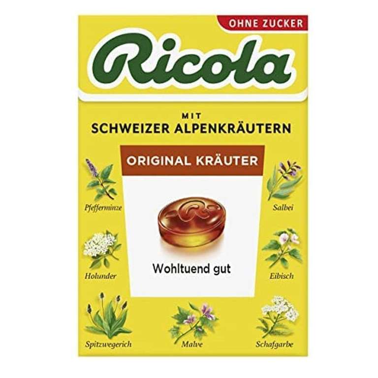Ricola Original Kräuter oder Ingwer Orangenminze, 50g Böxli ohne Zucker (Prime Spar-Abo)