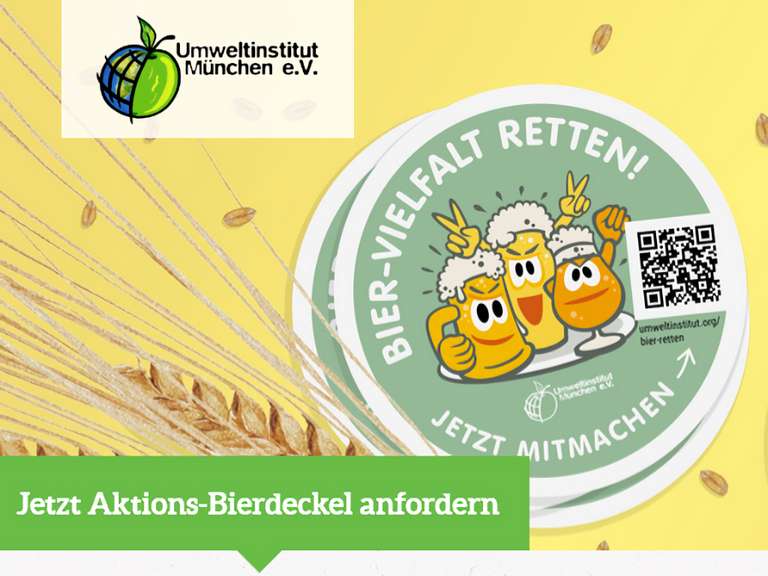 [umweltinstitut.org] Gratis bis zu 250 Aktions-Bierdeckel "Biervielfalt retten" bestellen