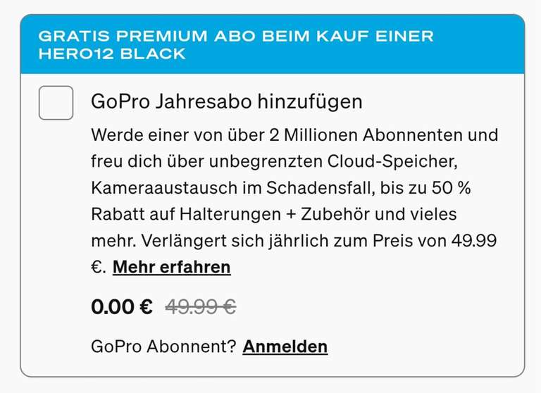 GoPro Hero 12 im Accessory Bundle mit gratis Premium Abo für nur 399,99€