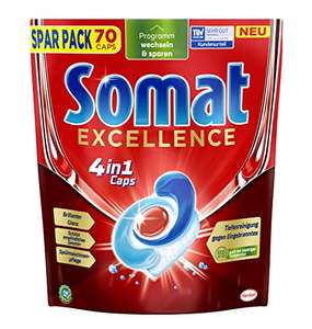 Somat Excellence 4in1 Caps (70 Caps), schnellauflösende Spülmaschinentabs, Somat Caps für exzellente Reinigung & Glanz (PRIME)