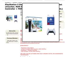[Spielegrotte] Playstation 5 + Horizon Forbidden West (Voucher, NUR DIGITAL) + 2. DualSense - Wireless Controller + PSN Guthaben 25 EUR