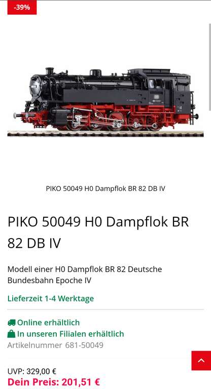 PIKO H0 Expert Dampflok BR 78 DB 50602 / 50600