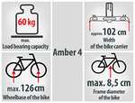 EUFAB Fahrradträger AMBER 4, E-Bike geeignet für Anhängerkupplung (Amazon / Lidl)