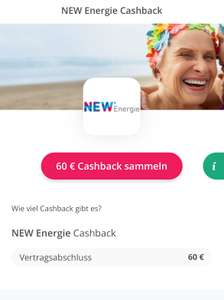 TopCashback 60€ NEW Energie Strom und Gas Cashback