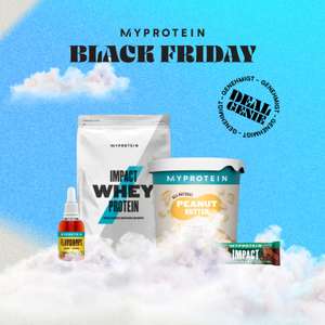 Myprotein Black Week mit wechselnden Tagesangeboten (Montag 11 Uhr: 55% + Gratisversand ab 35€)