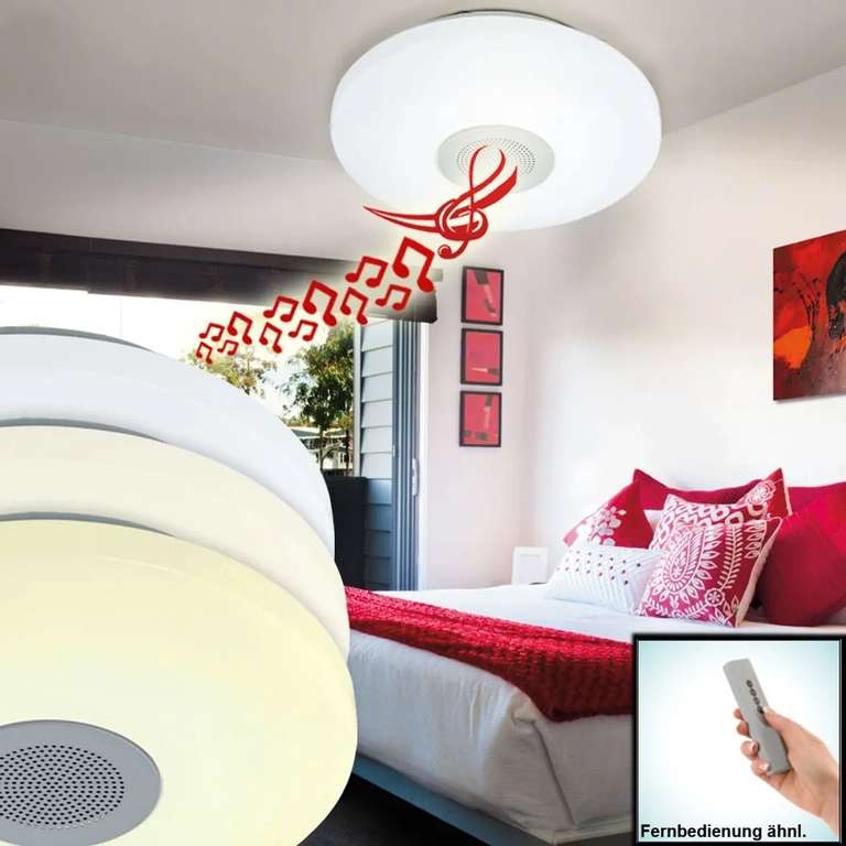 Eglo LED Dimmbar Lampe Deckenlampe Bluetooth Lautsprecher Fernbedienung 75292