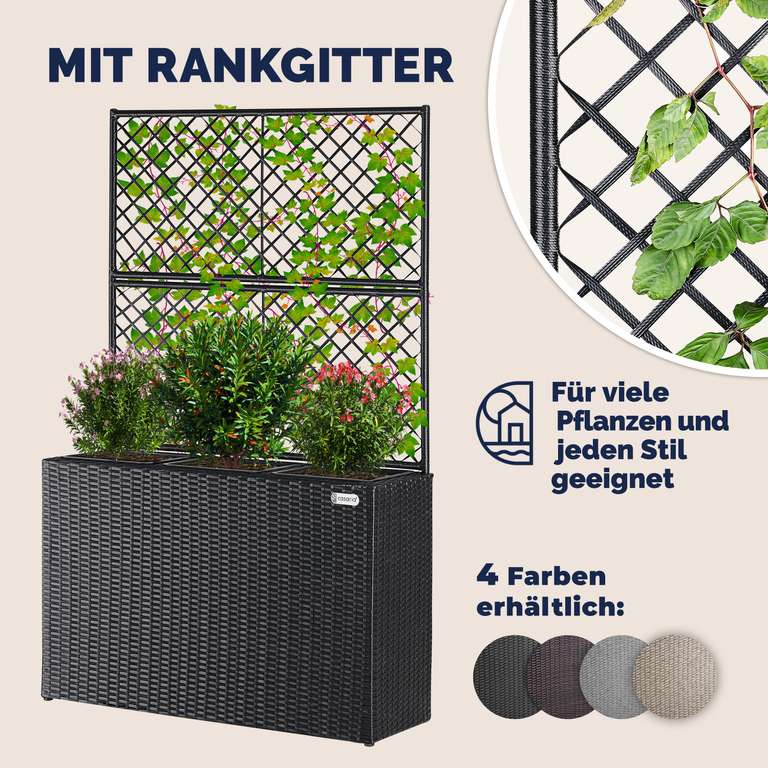 Casaria Blumenkasten mit Rankgitter 83x30,5x146cm  4 Farben, DeubaXXL |  mydealz