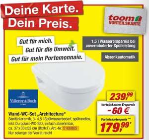 [Toom mit Vorteilskarte] OFFLINE - Villeroy & Boch Wand-WC-Set 'Architectura' spülrandlos weiß 37 x 39 x 53 cm