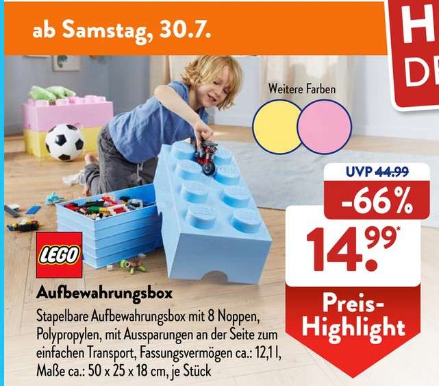 [Aldi Süd] Lego große Aufbewahrungsbox für 14,99€ ab 30.07.