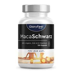 [PRIME/Sparabo] Maca Schwarz Hochdosiert - 27.000 mg reines Macapulver (20:1 Extrakt) - Mit L-Arginin, Vitamin B6, B12 & Zink - 100% vegan