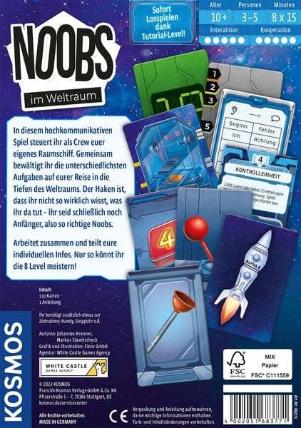 Noobs im Weltraum / Kooperatives Gesellschaftsspiel / Partyspiel / Eventspiel / Kosmos / Bestpreis / bgg 7.7 [KultClub]