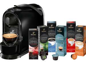 TCHIBO CAFISSIMO Pure + 60 Kapseln (Espresso, Filterkaffee, Caffè Crema) Kapselmaschine Schwarz