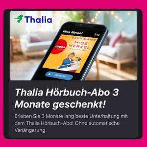 [Telekom Magenta Moments] 3 Monate Thalia Hörbuch Abo kostenlos (3 Hörbücher gesamt)