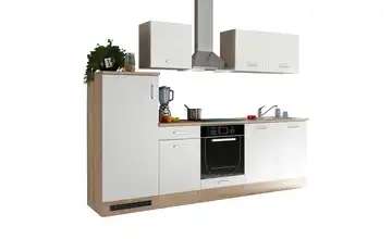 (Sconto Click & Collect) Küchenzeile Den Haag 270 cm, Weiß/Sonoma Eiche (ohne Elektrogeräte, ohne Spüle)