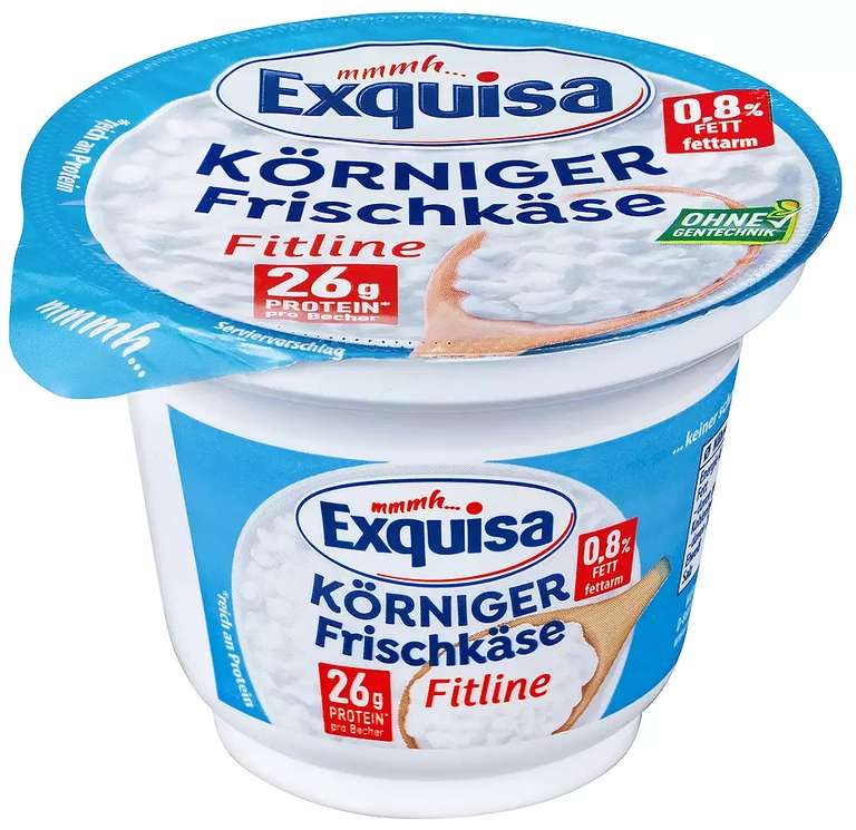 Kaufland] 3x EXQUISA Körniger Frischkäse Fitline je 200 g Becher für 0,66 €  (Angebot + Coupon) - reich an Protein - bundesweit | mydealz