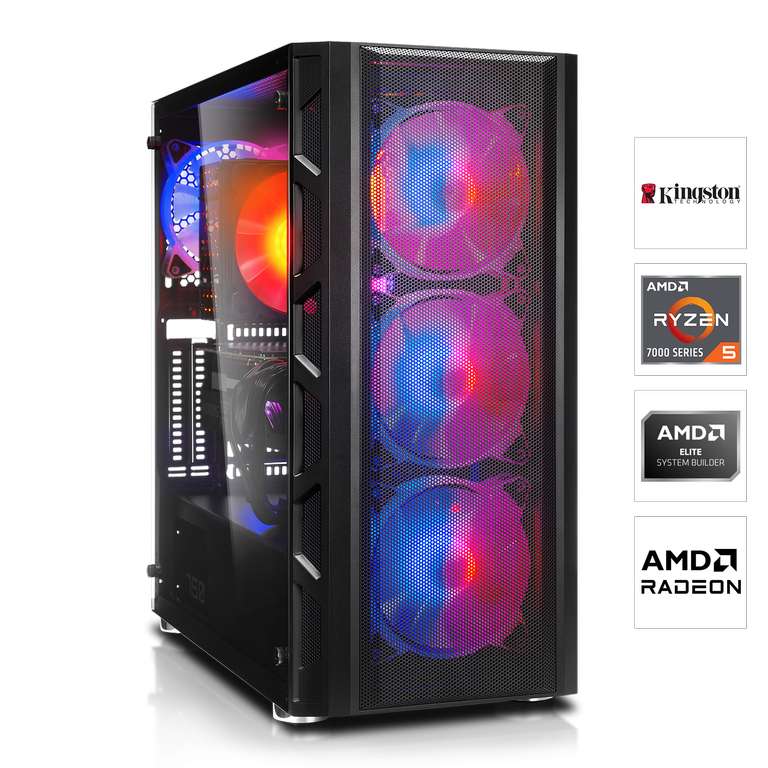 GAMING PC | AMD Ryzen 5 7500F 6x3.70GHz | 16GB DDR5 | RX 7900 GRE 16GB | 1TB M.2 SSD - Shoop möglich/ 10 Euro Gutscheincode