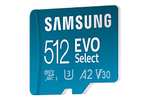 Samsung EVO Select microSD Speicherkarte (MB-ME512KA/EU), 512 GB, UHS-I U3, Full HD, 130MB/s Lesen, inkl. SD-Adapter