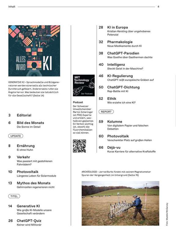 Technology Review Kombiabo (3 Ausgaben Print+Digital) für 23,25€ + 15€ BestChoice oder Brennenstuhl Steckdosenleiste (iWv 24,91€) od. Buch