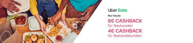 (Shoop + Uber Eats) Für deinen Sonntagshunger: 8€ Cashback für Neukunden und 4€ Cashback für Bestandskunden