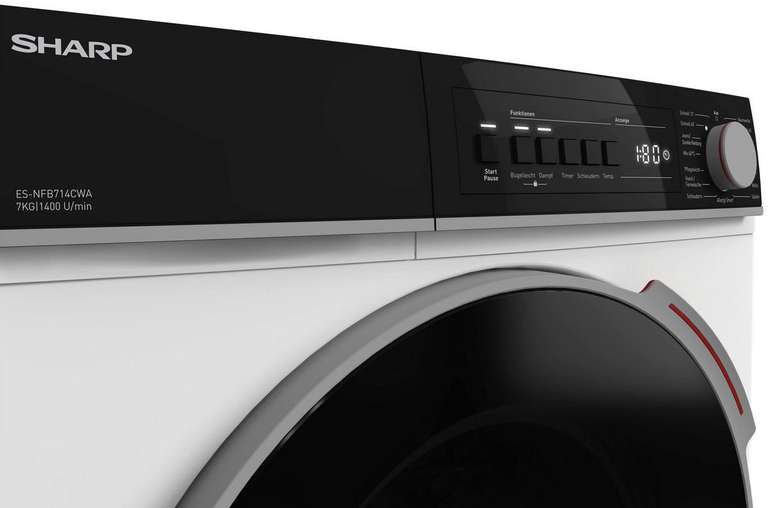 Sharp Waschmaschine ES-NFB714CWA-DE 7kg, 1400U/Min, EEK A, 45kWh/Jahr
