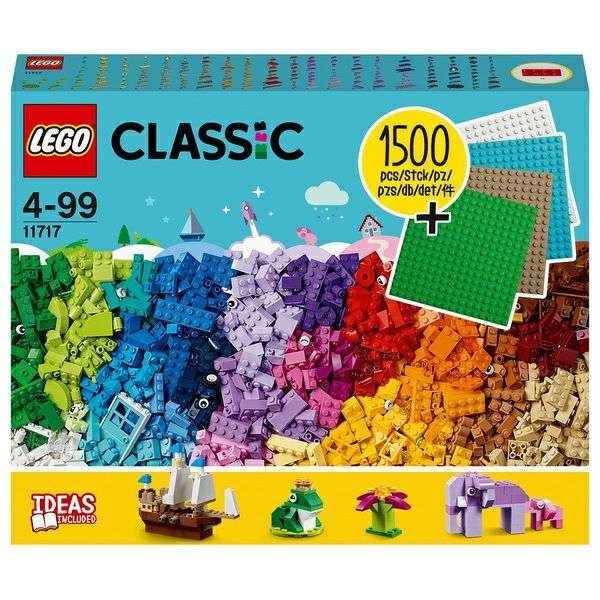 LEGO Classic Set 11717: Extragroße Steinebox 1500 Teile mit 4 Bauplatten [Smythstoys]