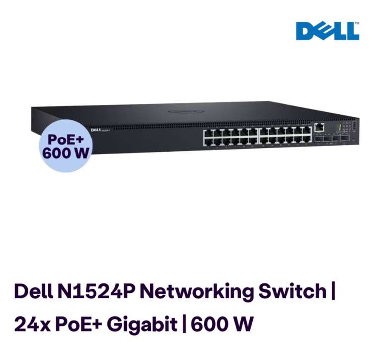 [ibood] Dell N1524P Networking Switch | 24x PoE+ Gigabit | 600 W für 507,95€ anstatt 1220,47€