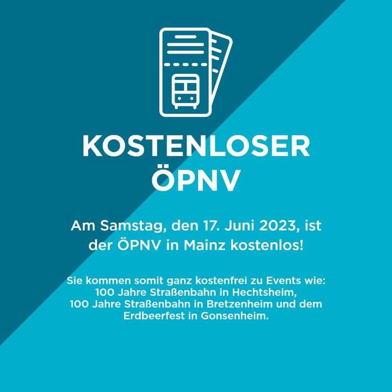 Kostenloser ÖPNV in Mainz am 17.06.2023