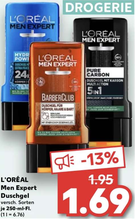 Kaufland L’ORÉAL Men Expert Körper/Gesicht/Haar Männerduschgel 250ml in verschiedenen Sorten