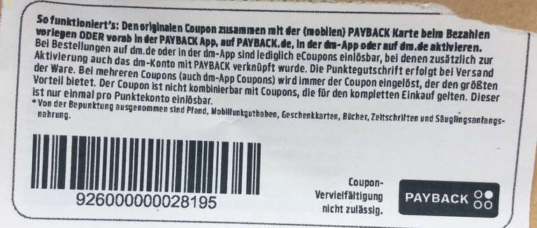 15fach Payback Punkte bei dm auf den Einkauf ab € 2,- | Gültig bis 28.04.2024