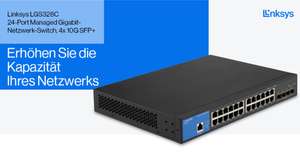 Linksys LGS328C-EU 24-Port Gigabit (Non-PoE) Managed Netzwerk-Switch mit 4 10G-Uplink-SFP+-Steckplätzen TAA-konform