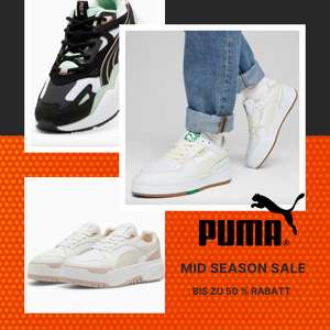 [PUMA] Mid Season Sale: Bis zu 50 % Rabatt auf ausgewählte Styles | z.B. CA Pro Ripple Earth Sneakers o. RS-X Efekt PRM Sneakers für 59,95€
