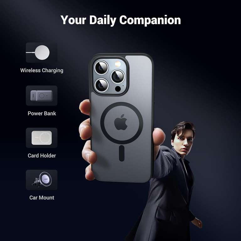 Prime] Ugreen Schutzhülle für iPhone 15 Pro Max (Magnetring kompatibel mit  MagSafe)