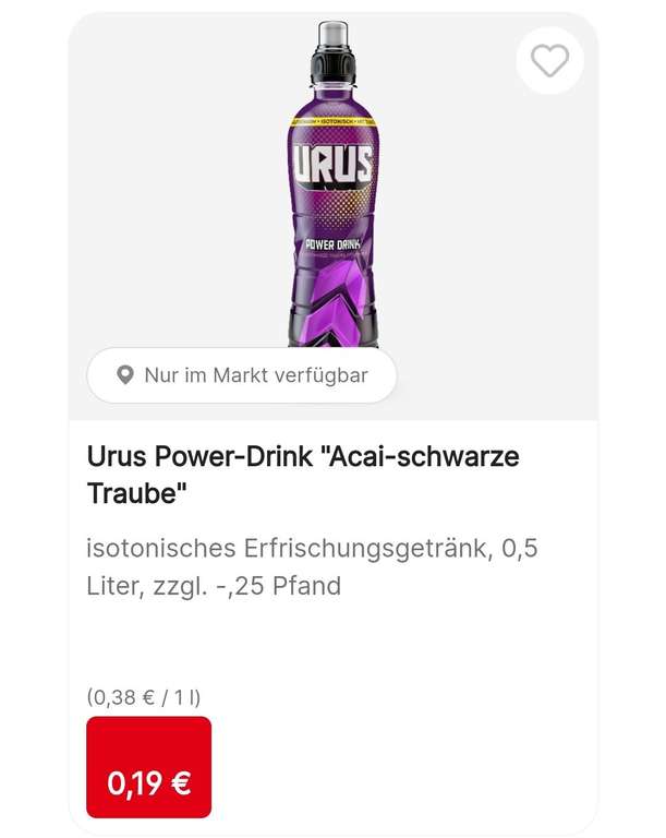 Urus Power / Energy Drink Acai-schwarze Traube