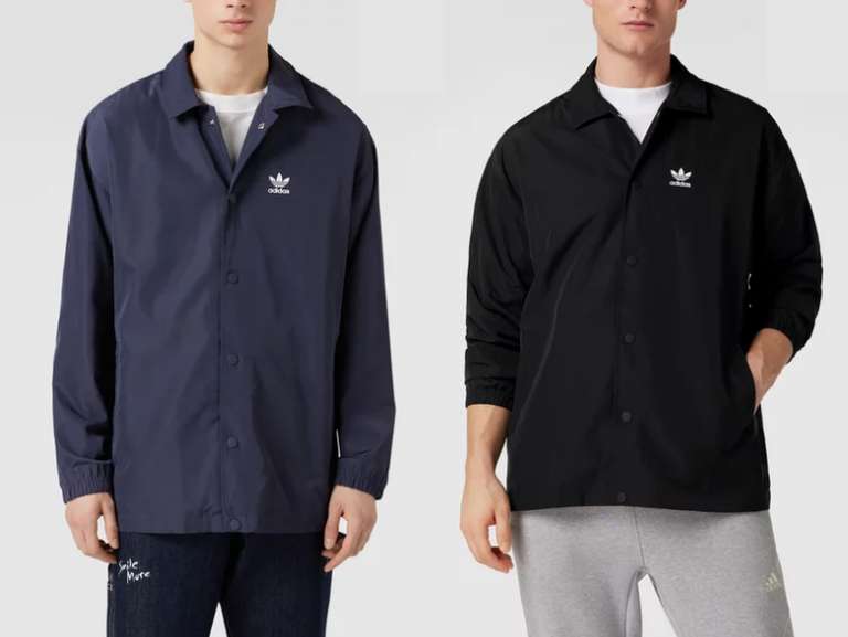 adidas Originals Jacke mit Haifisch-Kragen in marineblau (Größen S / M / L) und schwarz (Größe L)