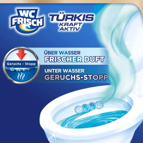 WC FRISCH Kraft Aktiv Türkisspüler Meeresfrische (10er Pack),10× WC Reiniger für eine sichtbare Reinig Sparabo Prime ung
